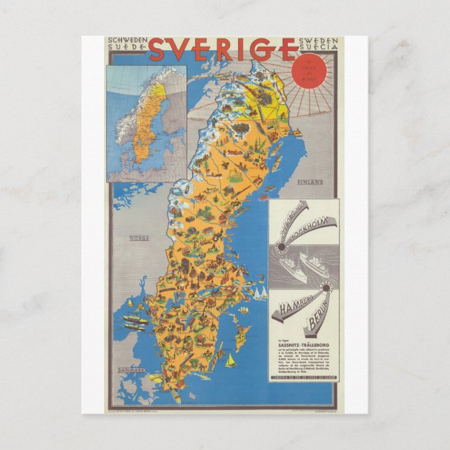 Postale Carte Suède (Devant)
