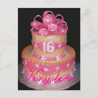 Postale Carte Sweet 16 Gâteau