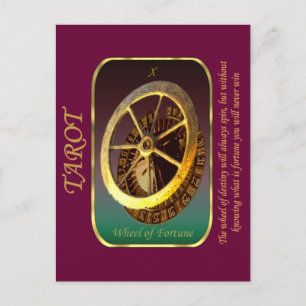 Postale Carte Tarot - Roue de Fortune