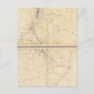 Postale Carte topographique de la région minière de Washoe