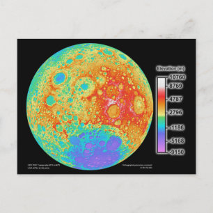 Postale Carte topographique de la surface lunaire de la lu