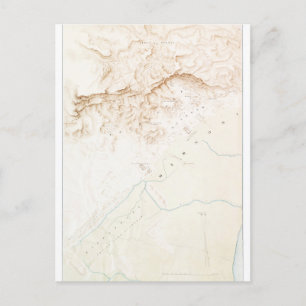 Postale Carte topographique des ruines de Thebes Poster