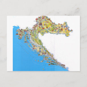 Postale Carte touristique de Croatie, hrvatska turistička 