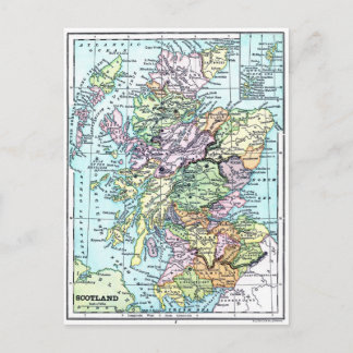 Postale Carte vintage Atlas - Ecosse