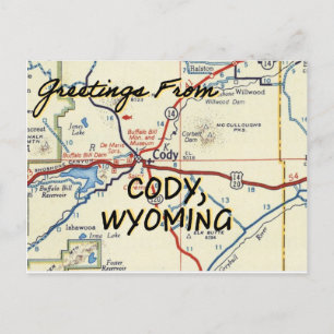 Postale Carte Vintage Cody Wyoming