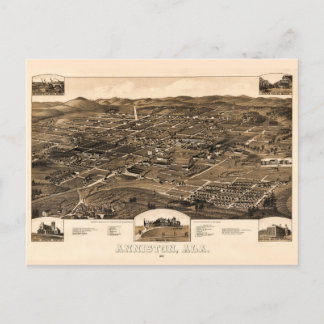 Postale Carte vintage d'Anniston, Alabama (1887)