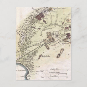 Postale Carte vintage d'Athènes (1784)