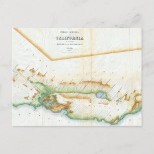 Postale Carte vintage de Californie (1854)
