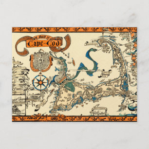 Postale Carte vintage de Cape Cod