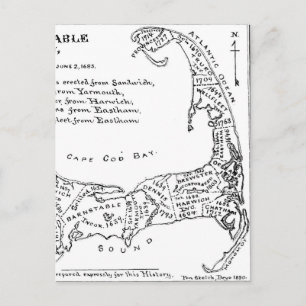 Postale Carte vintage de Cape Cod (1890)