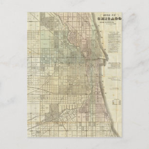Postale Carte vintage de Chicago (1857)