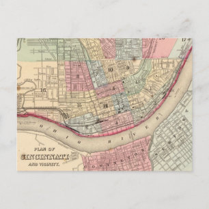 Postale Carte vintage de Cincinnati (1780)