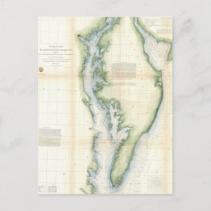 Postale Carte vintage de la baie de Chesapeake