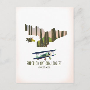 Postale Carte vintage de la forêt nationale supérieure du