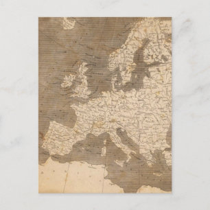 Postale Carte vintage de l'Europe (1804)