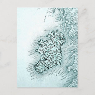 Postale Carte vintage de l'Irlande, vert