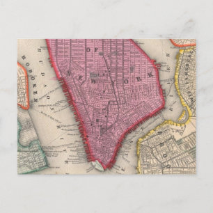 Postale Carte vintage de Lower New York City (1860)