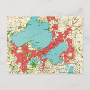 Postale Carte vintage de Madison Wisconsin (1959)