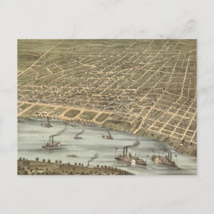 Postale Carte vintage de Memphis Tennessee (1870)