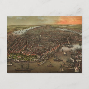 Postale Carte vintage de New York (1873)