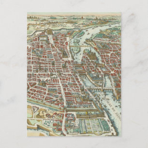 Postale Carte vintage de Paris (1615)