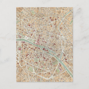 Postale Carte vintage de Paris (1892)