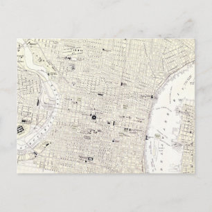 Postale Carte vintage de Philadelphie (1885)