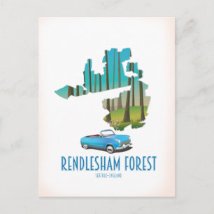 Postale Carte Vintage de Rendlesham Forest Suffolk