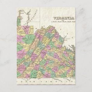 Postale Carte vintage de Virginie (1827)