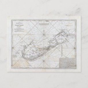Postale Carte vintage des Bermudes
