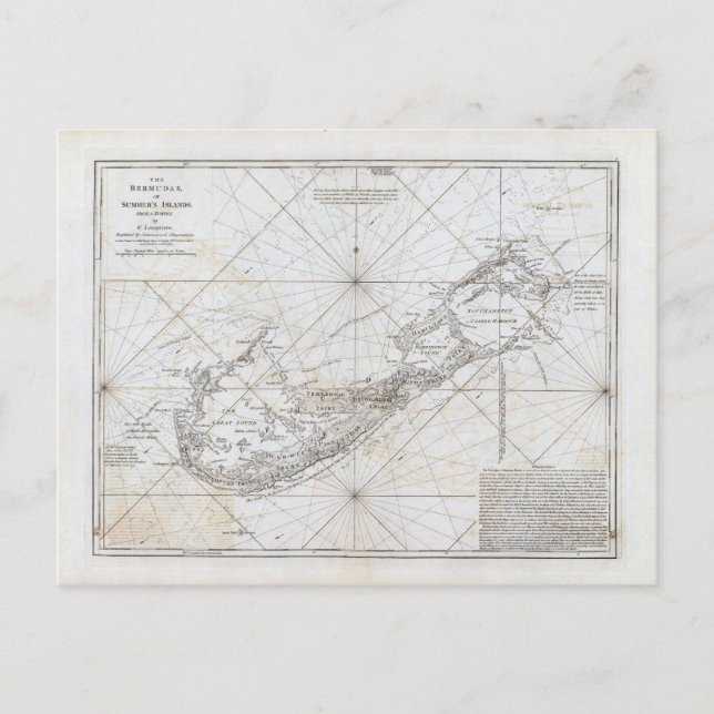 Postale Carte vintage des Bermudes (Devant)