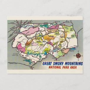 Postale Carte vintage des Great Smoky Mtns.