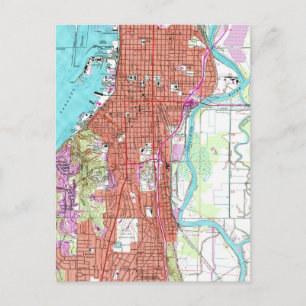 Postale Carte vintage d'Everett Washington (1953)