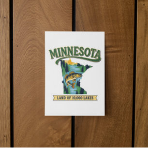 Postale Carte vintage du Minnesota, terre des 10000 lacs