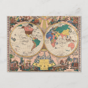 Postale Carte vintage du monde