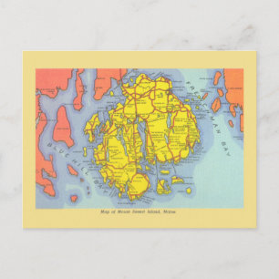 Postale Carte vintage du Mont Desert Island, Maine