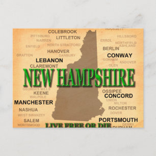 Postale Carte Vintage du New Hampshire