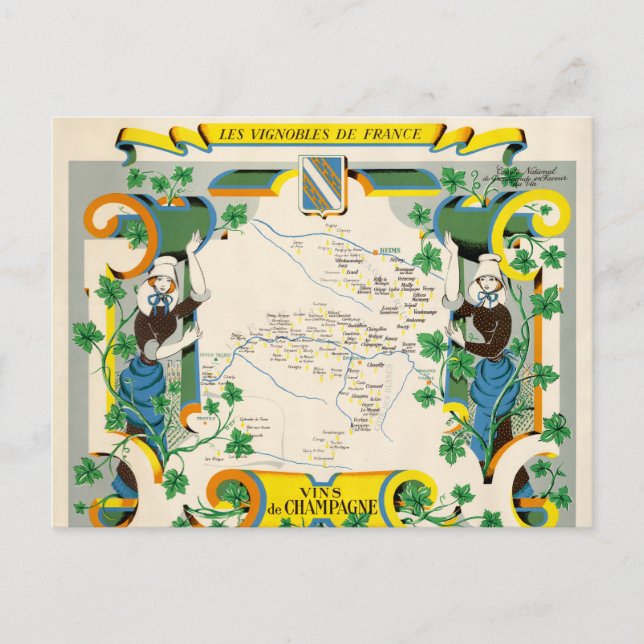 Postale Carte Vintage France Champagne (Devant)