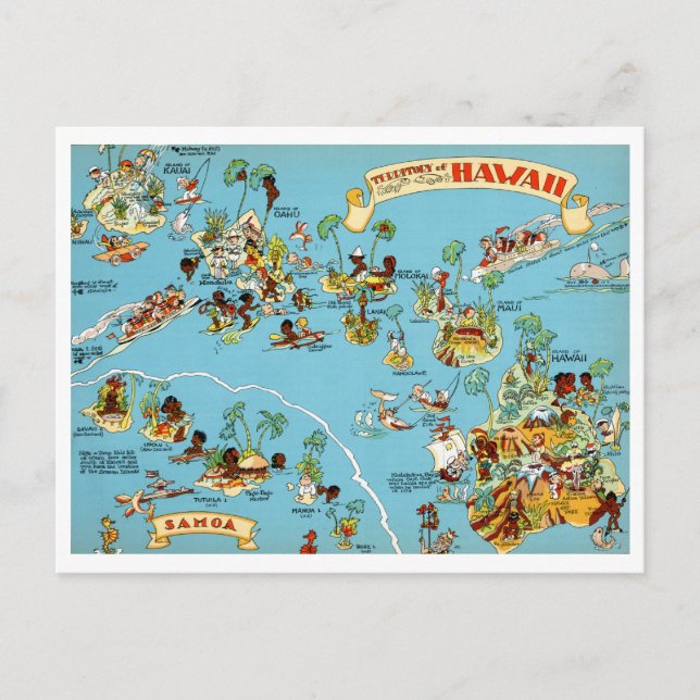 Postale Carte Vintage Hawaii drôle (Devant)