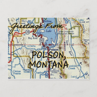 Postale Carte Vintage Polson MT