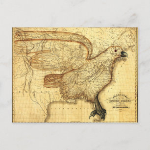 Postale Carte vintage représentant l'Amérique en tant qu'a