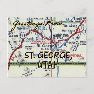 Postale Carte Vintage St. George Utah