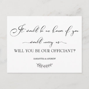 Postale Célébrant de Mariage Élégant Carte Personnalisée