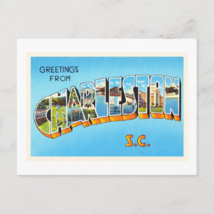 Postale Charleston Caroline du Sud SC Vieux Vintage Carte 