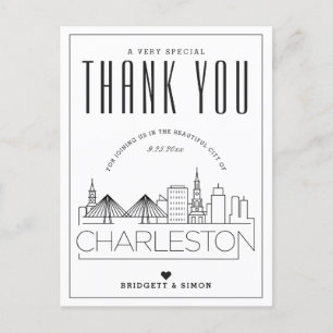 Postale Charleston Mariage   Merci de venir ! Carte postal