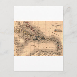 Postale Chemise de plongée de la carte des Antilles