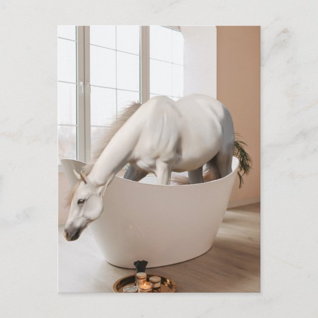 Postale Cheval Baignoire Art de salle de bain Carte postal (Devant)