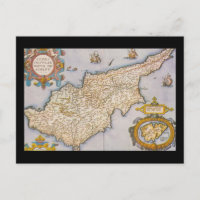 Chypre carte antique monde gravure