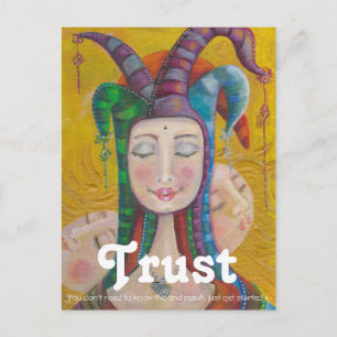 Postale Cirque Girl Jester Citation de FIDUCIE de carte p