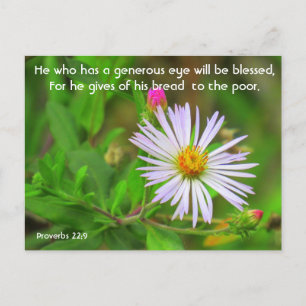 Postale Citation de la Bible - Proverbes 22:9 - Carte post